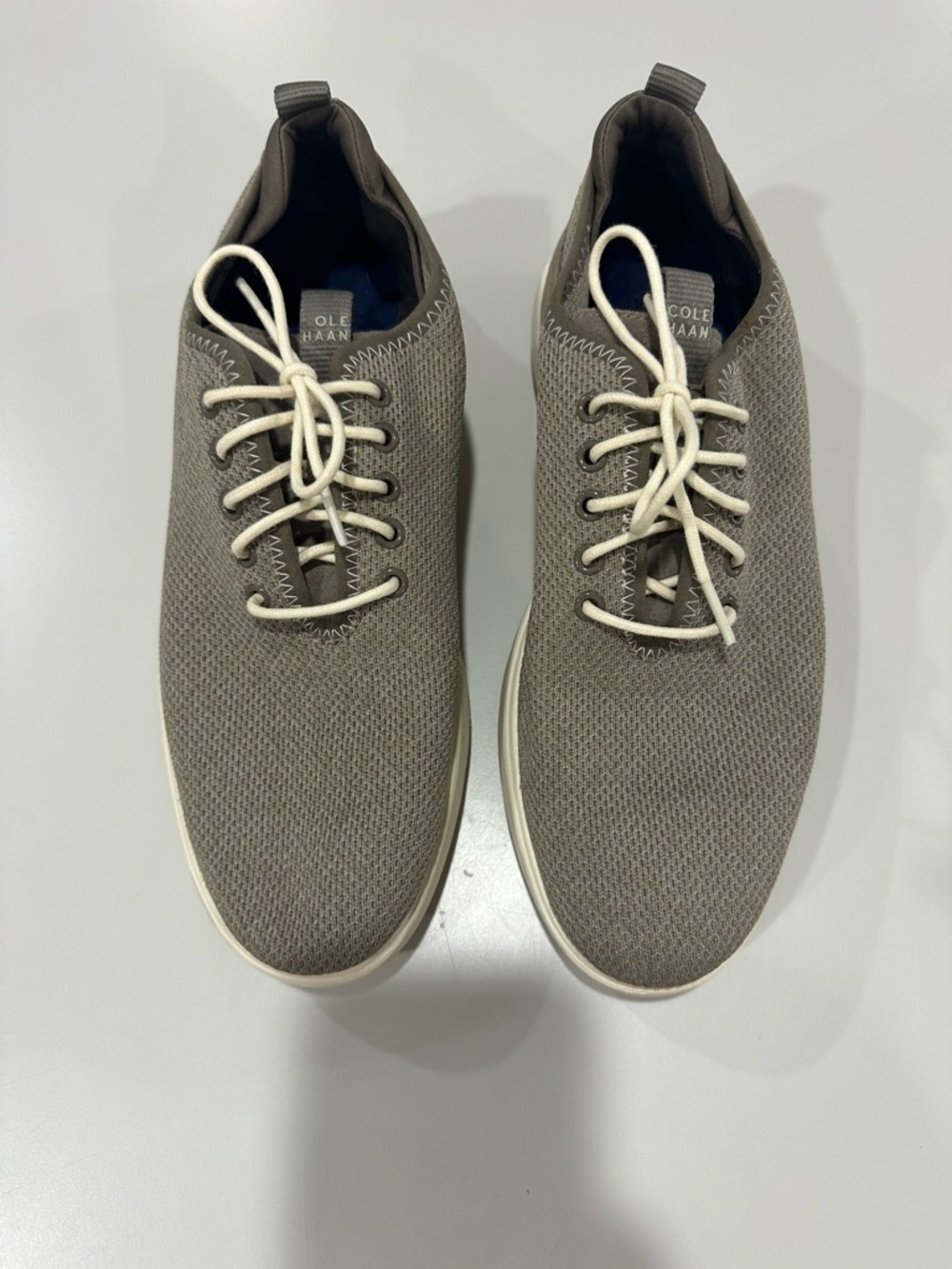 Cole Haan Men’s Knit Lace-Up Sneakers - Taupe with Cream Laces